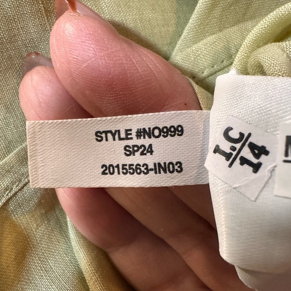 Madewell Resort Long Sleeve Shirt in Paqle Lichen 100% Ramie - Picture 10 of 12